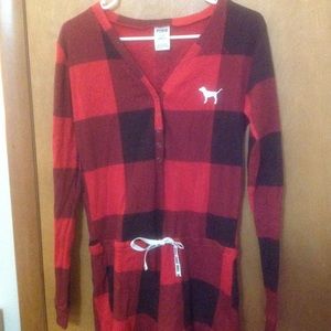 PINK Plaid Sleep Romper